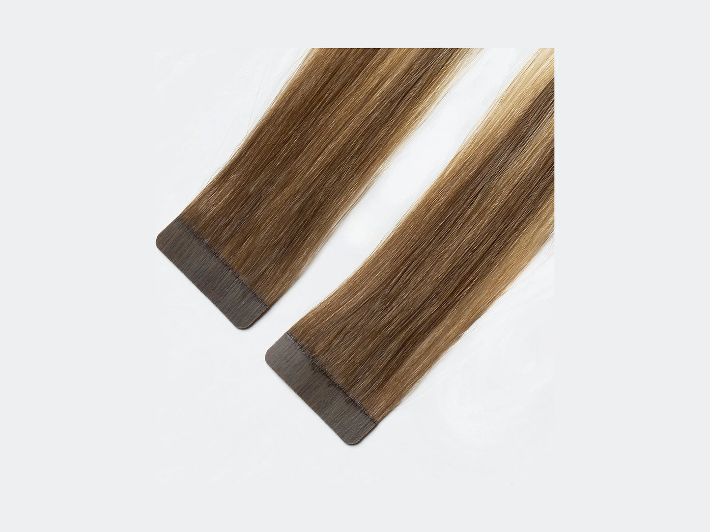 Tape Extensions London, närbild på det förtejpade fästet
