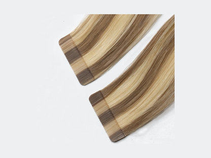 Tape Extensions Tokyo, närbild på det förtejpade fästet